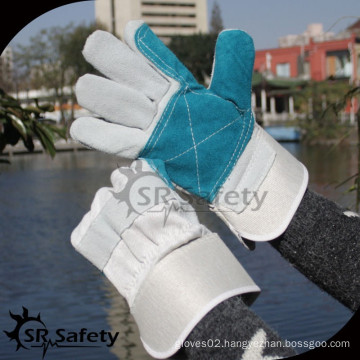 SRSAFETY mechanical leather work gloves cow split leather glove